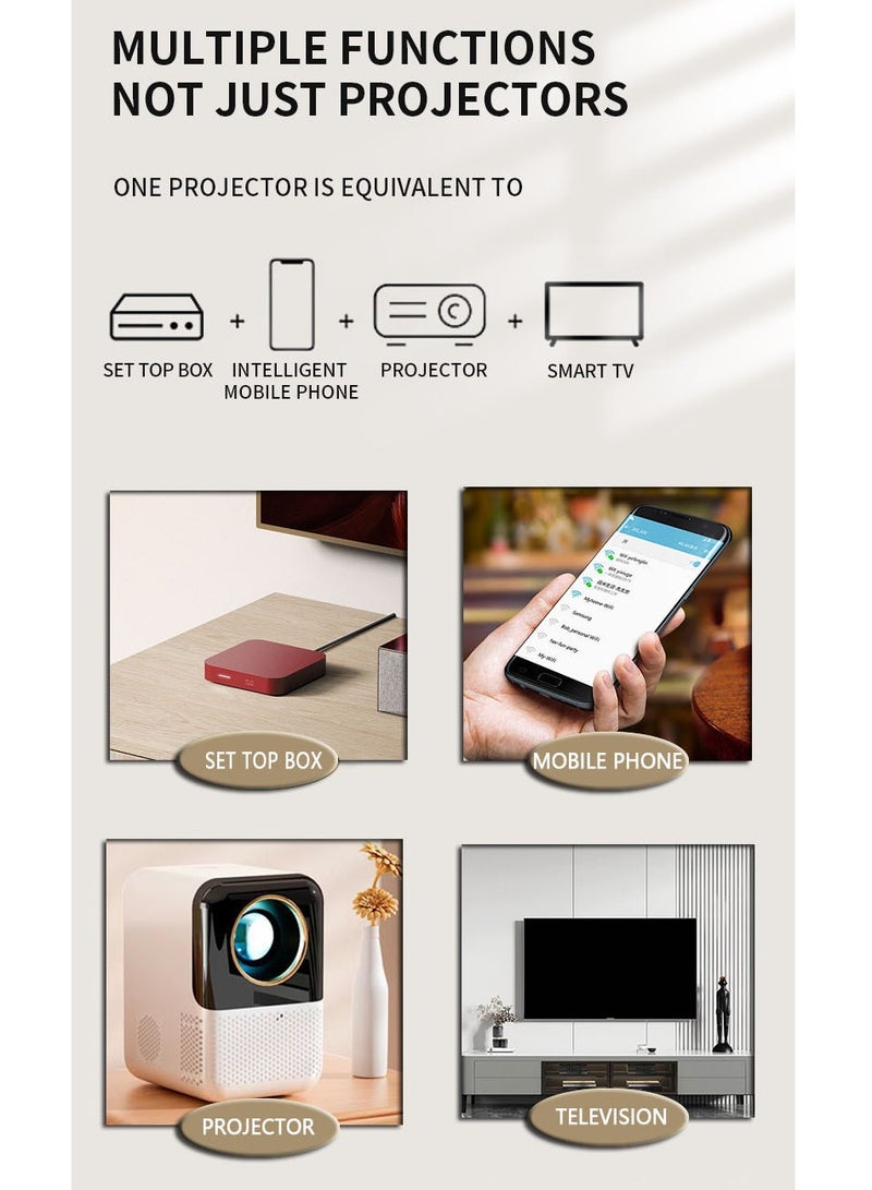 Android 10.0 Projector with 5G WiFi and Bluetooth 6.0 Native 1080P Home Theatre Projector Home Projector Compatible with iOS/Android/HDMI/TV Stick