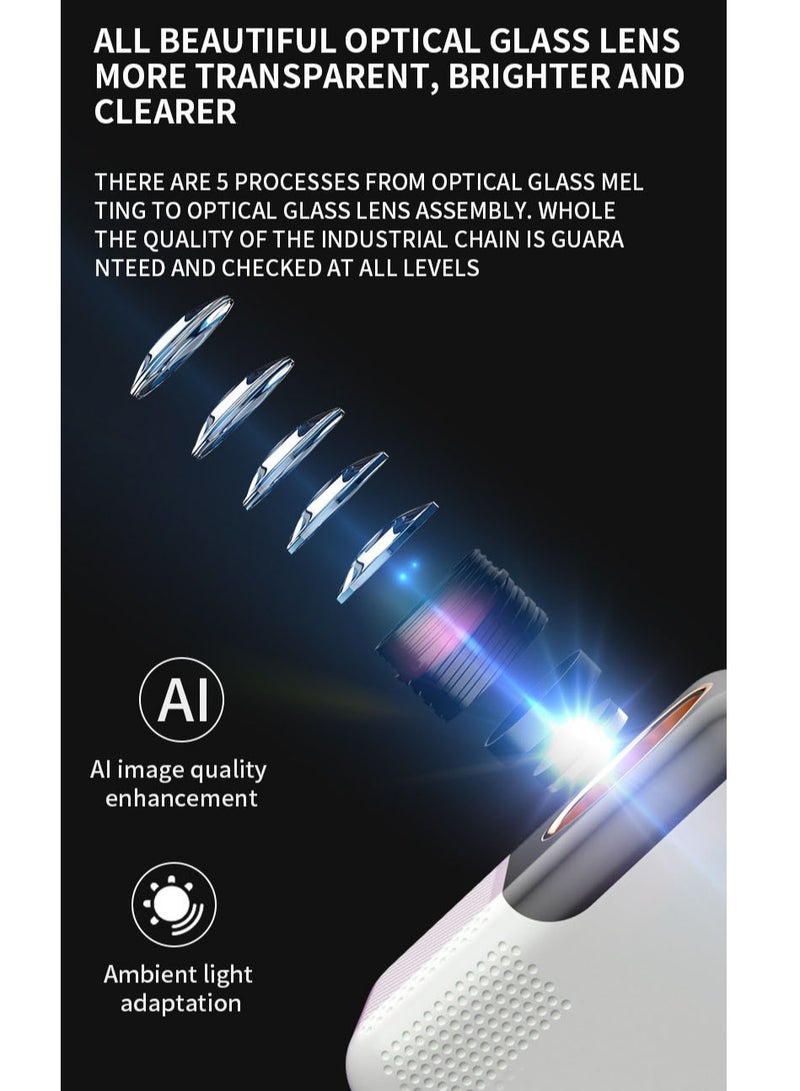 Android 10.0 Projector with 5G WiFi and Bluetooth 6.0 Native 1080P Home Theatre Projector Home Projector Compatible with iOS/Android/HDMI/TV Stick
