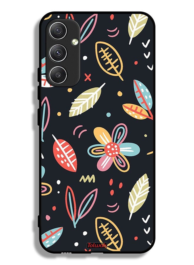 Tolwak Samsung Galaxy A34 5G Protective Case Cover Flowers And Leaves Abstract Art - Image 1