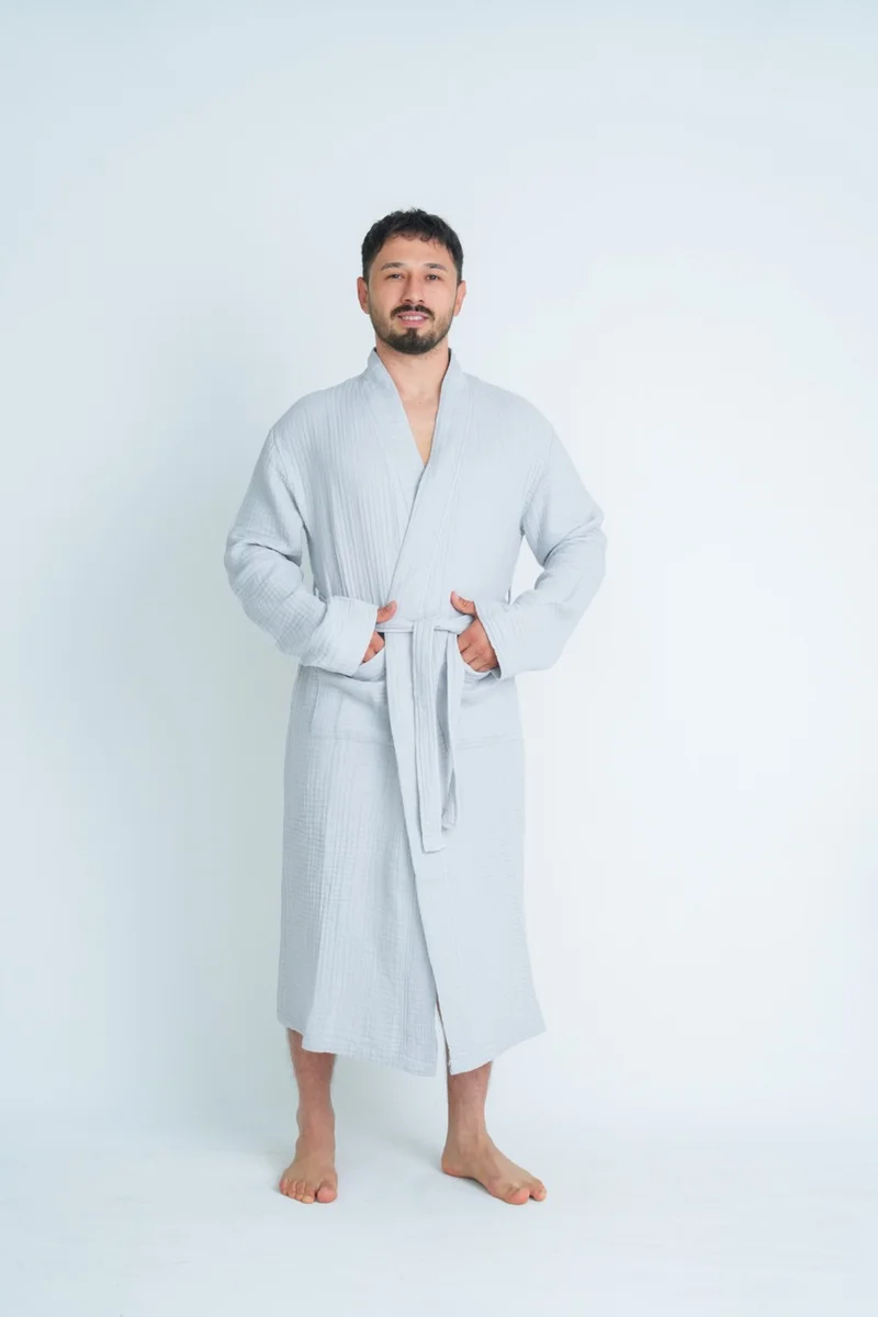 Meet Maya Natural Kimono Model 4layer Muslin Bathrobe / Dressing Gown
