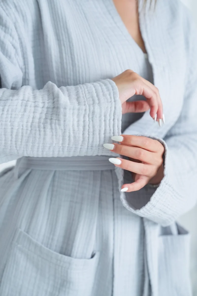 Meet Maya Natural Kimono Model 4layer Muslin Bathrobe / Dressing Gown