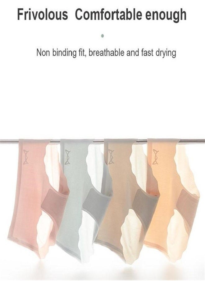 MIIOW - 3Pcs Traceless Underwear Women's Summer Thin Ice Silk Pure Cotton Crotch Antibacterial Sports Girls' Triangular Shorts - Image 1