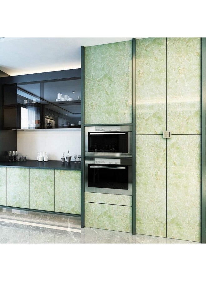 JRM Vinyl Marble Wallpaper Peel and Stick Waterproof Wallpaper for Home Kitchen Countertop Cabinet Furniture Oil Proof Kitchen Stickers (2, Green 60X200) - Image 5