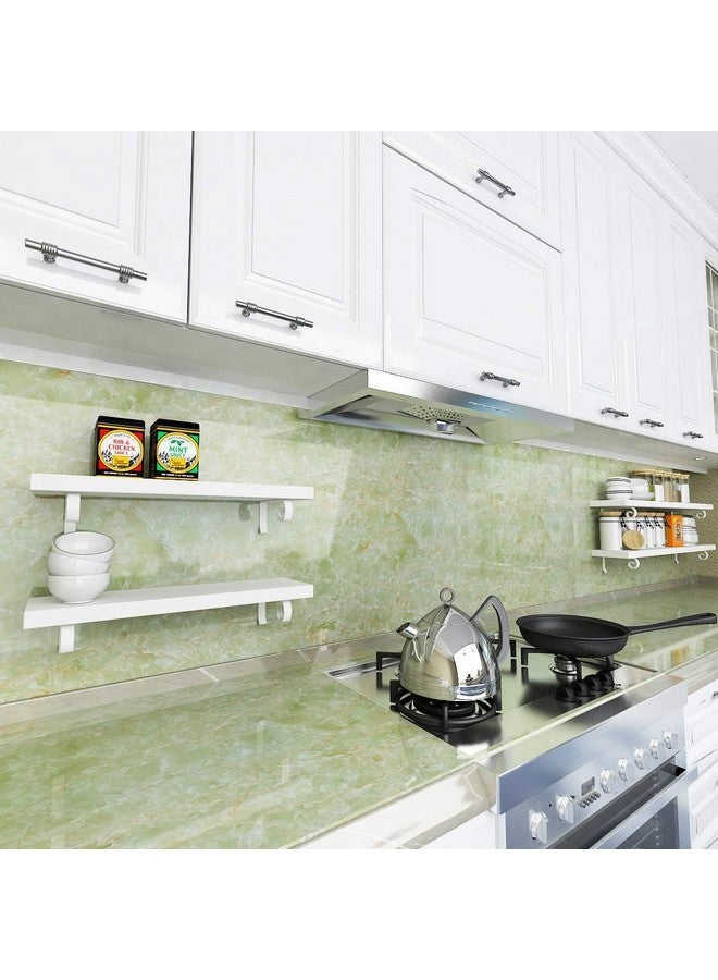 JRM Vinyl Marble Wallpaper Peel and Stick Waterproof Wallpaper for Home Kitchen Countertop Cabinet Furniture Oil Proof Kitchen Stickers (2, Green 60X200) - Image 4