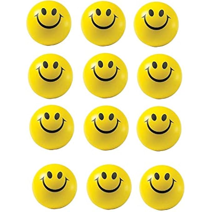 PANCIKAA Smiley face Stress Relieving Soft Squeeze Ball Pack of 12 - Image 1