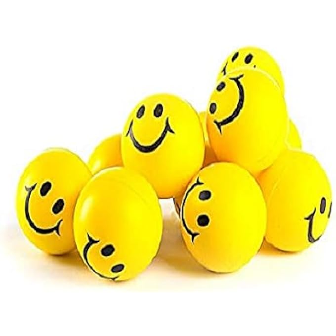PANCIKAA Smiley face Stress Relieving Soft Squeeze Ball Pack of 12 - Image 5