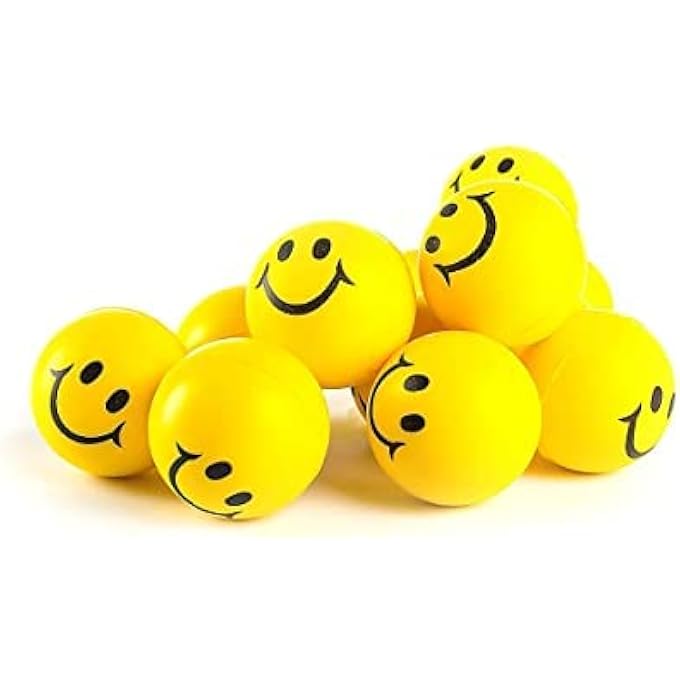 PANCIKAA Smiley face Stress Relieving Soft Squeeze Ball Pack of 12 - Image 3
