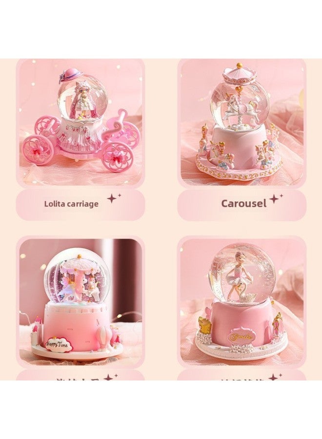 Loquat Crystal Ball Music Music Music Box Girl Princess June 1 Children's Birthday Gift Glass Ball Rotatable Trojan Horse Ornaments-Color:【gift Bag】 Large Size—castle Paradise With Lights—a 【Model】 - Image 5