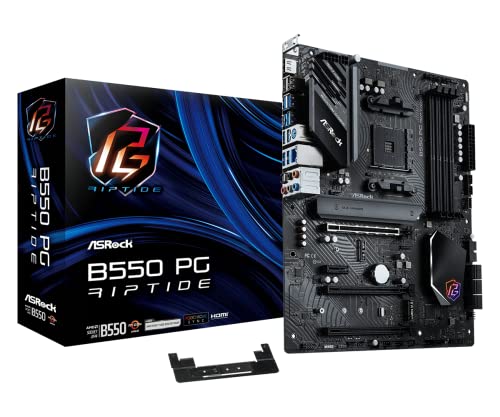 ASRock AMD B550 PG Riptide ATX Motherboard Dual Channel DDR4 4933 MHz AM4 Socket 128 GB SATA3 60 Gbs M2 - Image 1