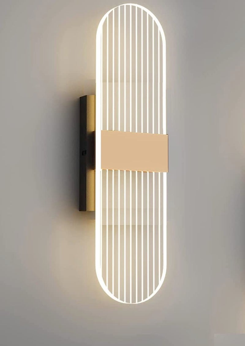 Groeien 15watt Round Shape Nordic LED Sconce Modern Transparent Indoor Home Acrylic Wall Lamp - Warm White (1, Round Shape) - Image 1