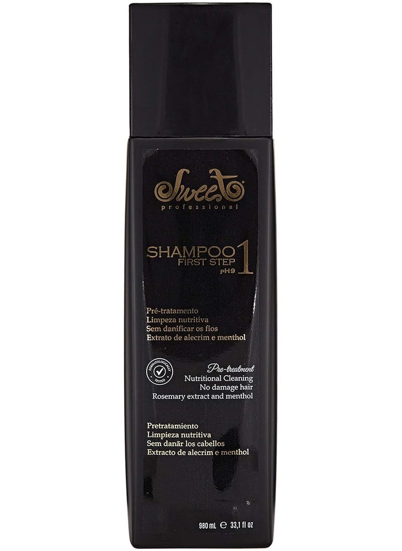 Sweet Professional Shampoo for All Hairs - 980 ml, For Natural Cleaning, For Damaged Hair, With Rosemary Extract and Menthol  - Image 1