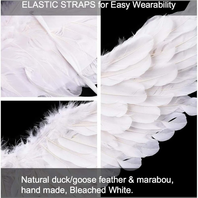Antspirit Angel Costume Wings and Halo White Angel Costume for Girls Kids Women Adult Halloween - Image 5