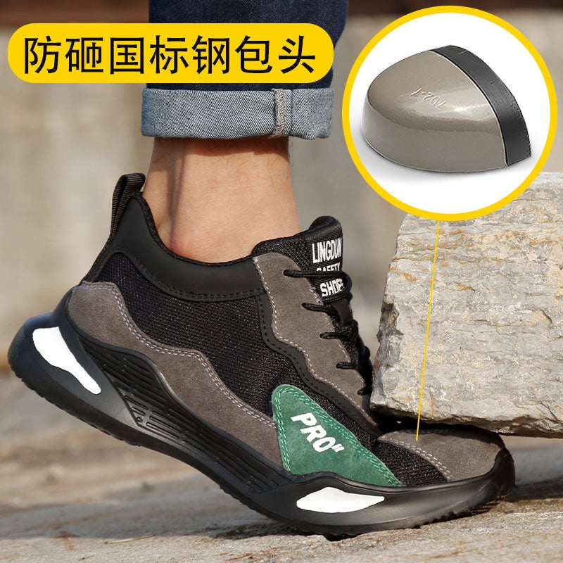 Labor Protection Shoes For Men, Anti-Smash And Anti-Puncture Work Shoes, Lightweight Safety Protection Construction Site Work Shoes, Wear-Resistant Old Safety Shoes, Steel Toe - Image 2