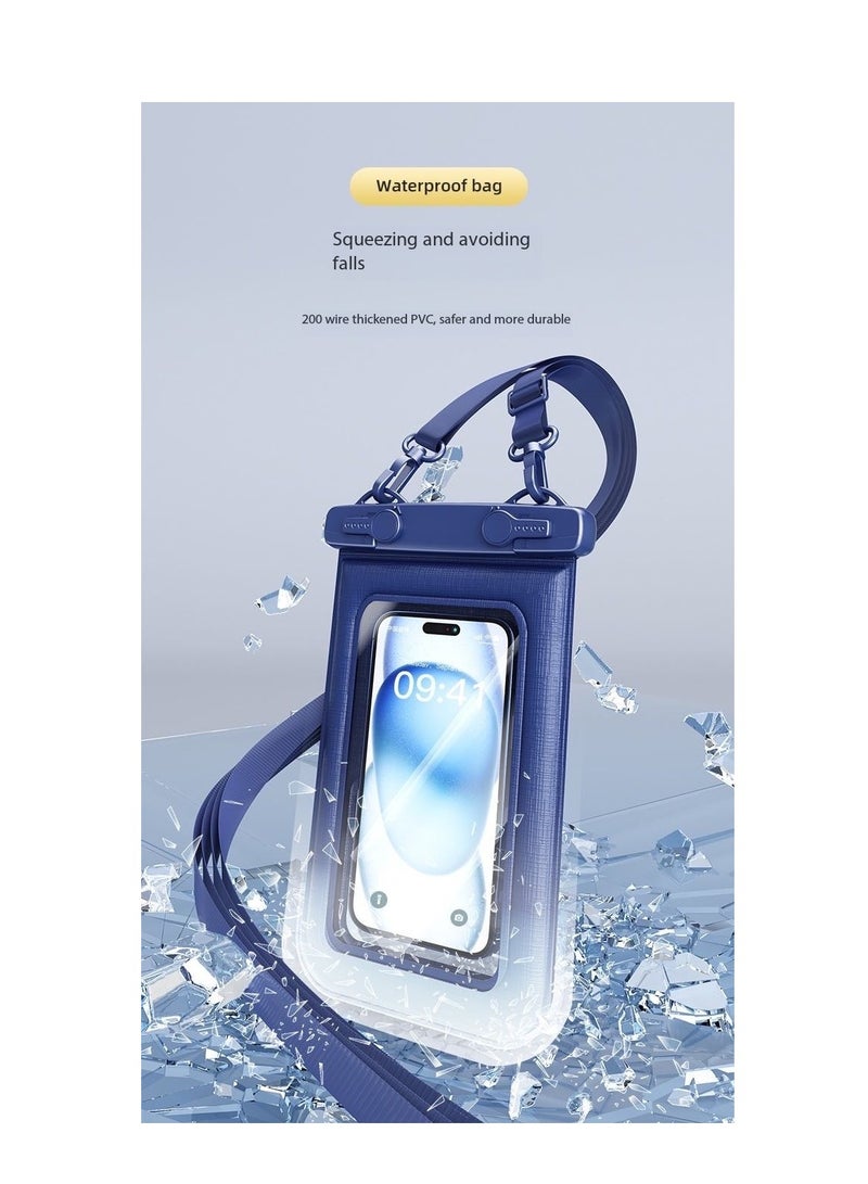 بيوينتي 2 حزمة عائمة الماء حقيبة الهاتف مع مزدوج خطوط الخطاف، IPX8 معتمد تصميم الطواء تحت الماء حالة للهواتف حتى 7.2 '' - حساسة لمس، التسرب-مقاومة للصدمات للسباحة / الغوص / الشاطئ / الرياضات المائية (D012-3 - Image 4