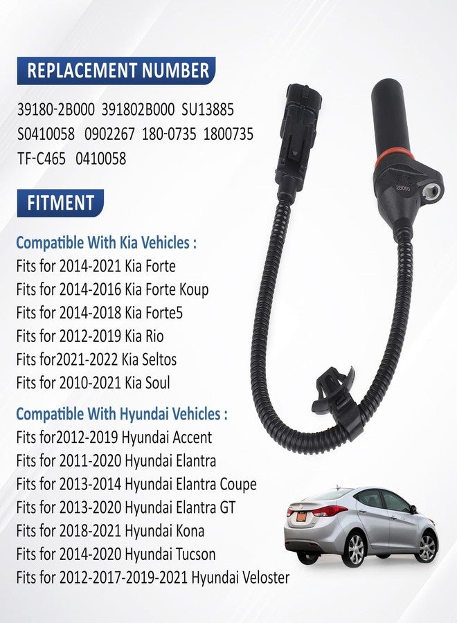 HOAVEED Crankshaft Position Sensor 39180-2B000 Compatible with Hyundai Kia Dodge - Elantra 2011-2020, Accent Rio 2012-2019, Forte Soul Tucson Veloster, Attitude 2011-2014 - Replaces SU13885, PC934, 907-787 - Image 5