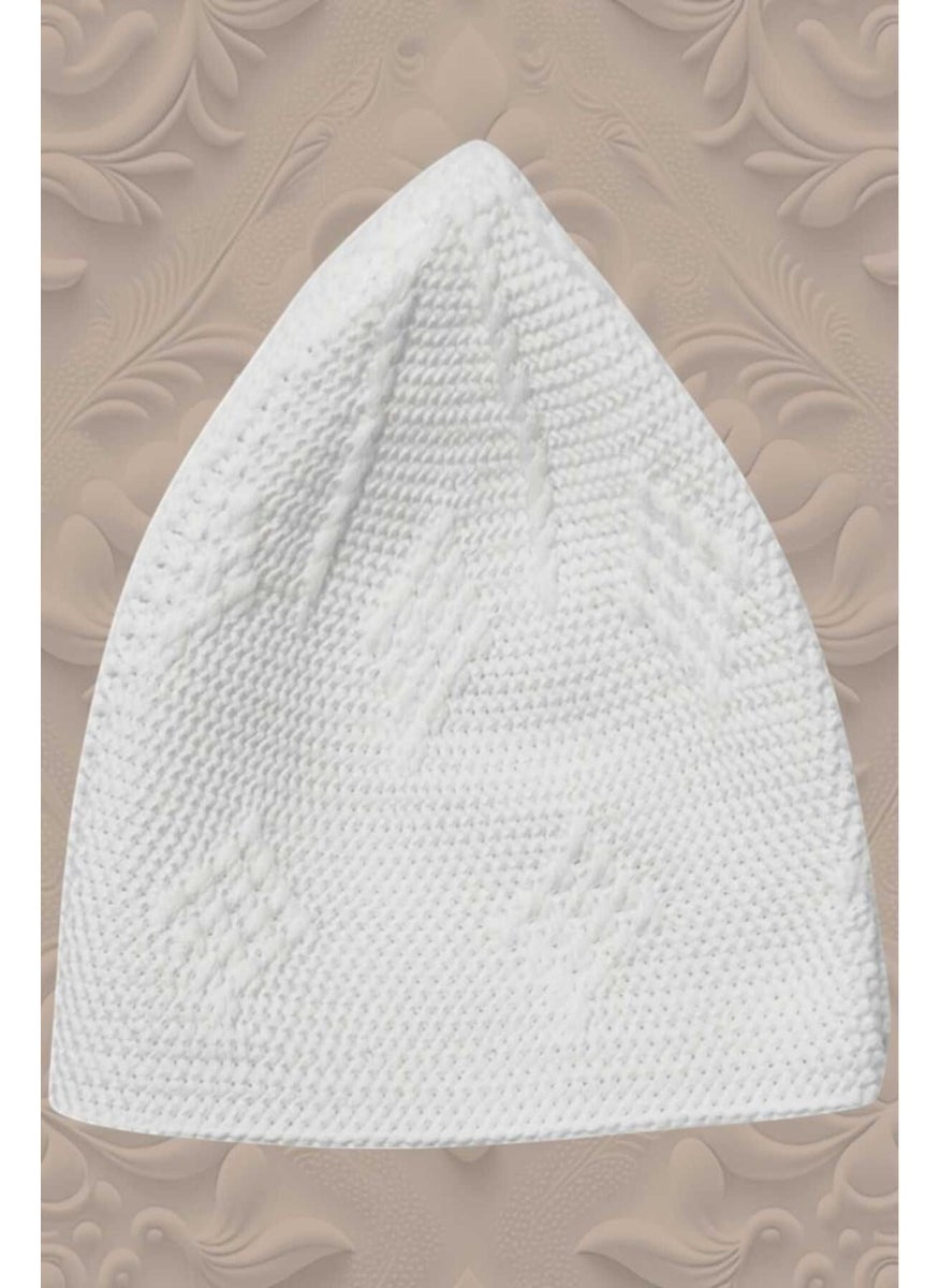 Hızırım 3-Piece Woven Knitted Patterned Skullcap Quality Prayer Cap  - Image 3
