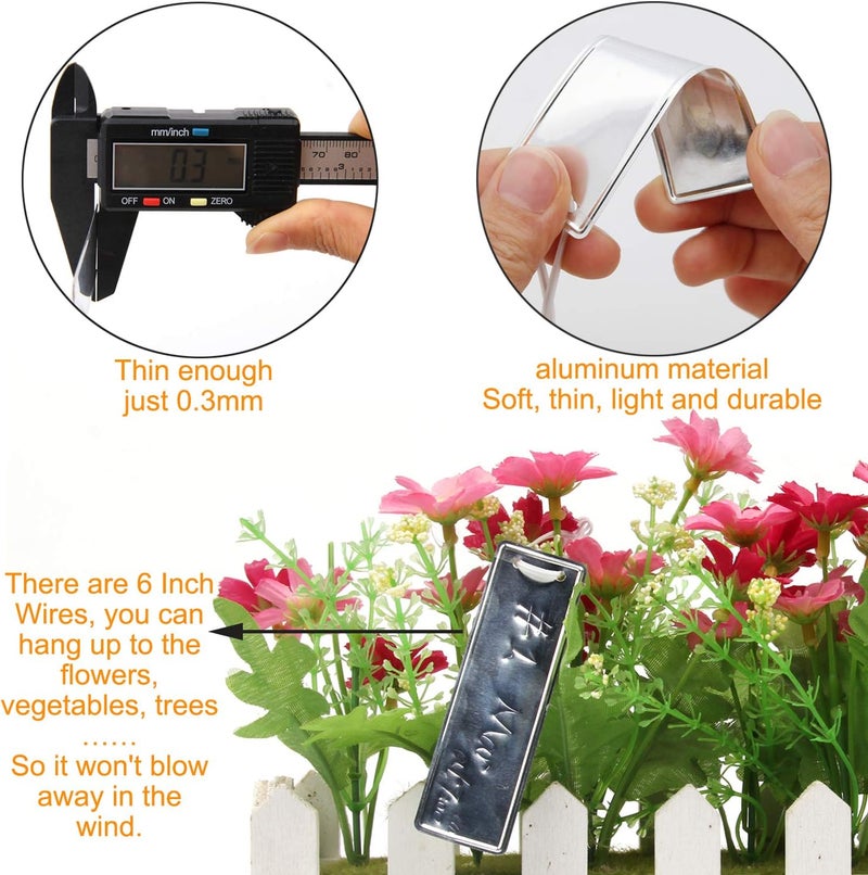 Coolrunner Aluminum Plant Labels, Double Sided Metal Labels, Metal Label Tree ID Tags Durable & Waterproof Pot Label Tag Outdoor Marker for Indoor Outdoor Gardening Nursery (50) - Image 4