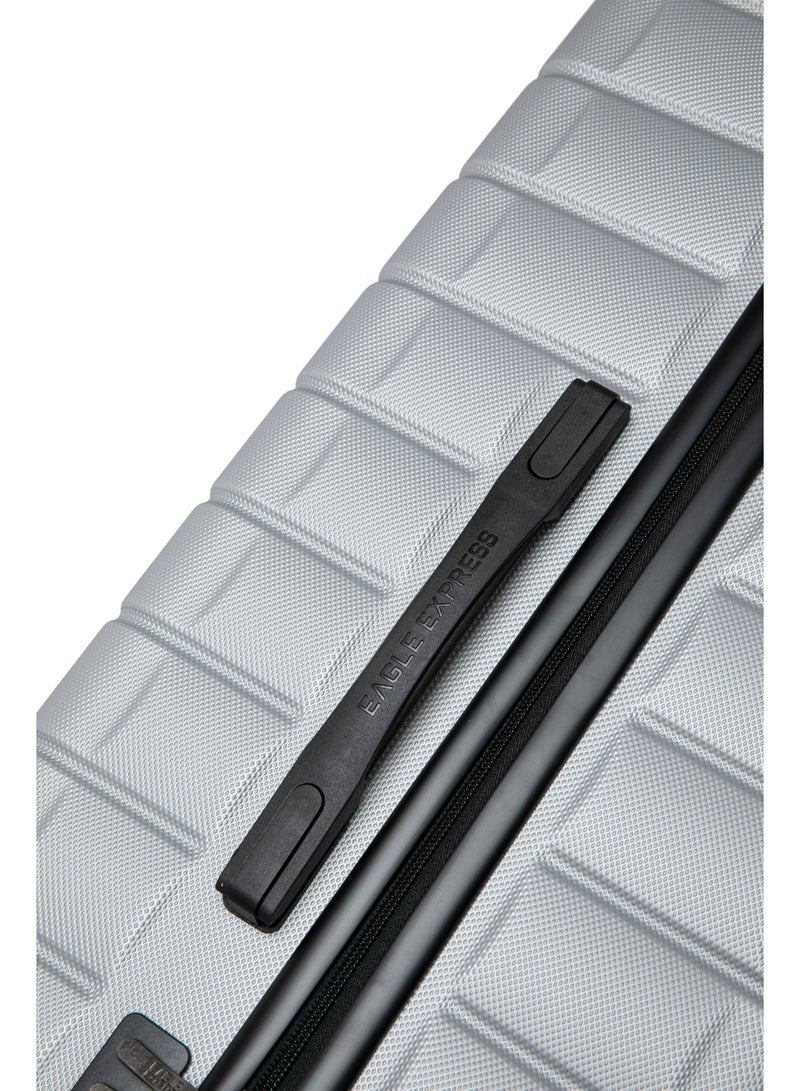 ايجل اكسبريس إيجل إكسبريس وود حقيبة سفر 24 بوصة - فضي - صلبة ضد الخدش بعجلات دوارة - غطاء حماية مجاني - ضمان لمدة عام - Image 3