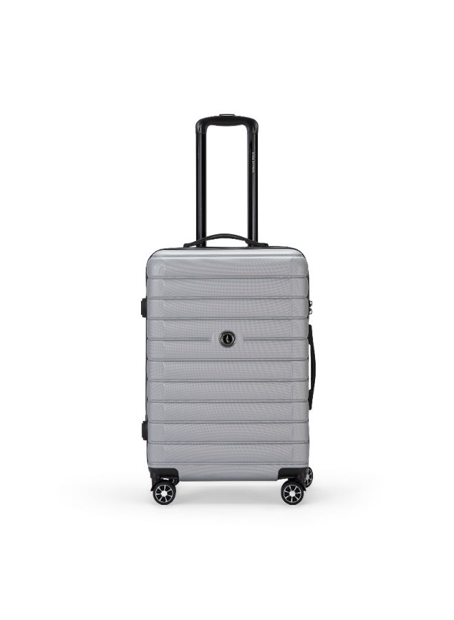 ايجل اكسبريس إيجل إكسبريس وود حقيبة سفر 24 بوصة - فضي - صلبة ضد الخدش بعجلات دوارة - غطاء حماية مجاني - ضمان لمدة عام - Image 1