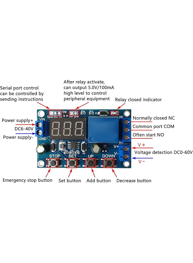 Generic Dc6-40V Battery Discharge Module, Automatically Power Off Set Charging Discharging Time Serial Port Communication Board  - Image 2