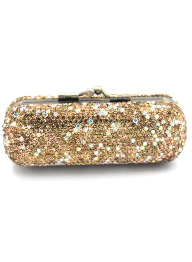 Bestbling Bling Rhinestone Crystal Lipstick Case Holder Organizer bag Cosmetic Storage for Women's Lipstick Jewelry Kit (Gold) - Image 2