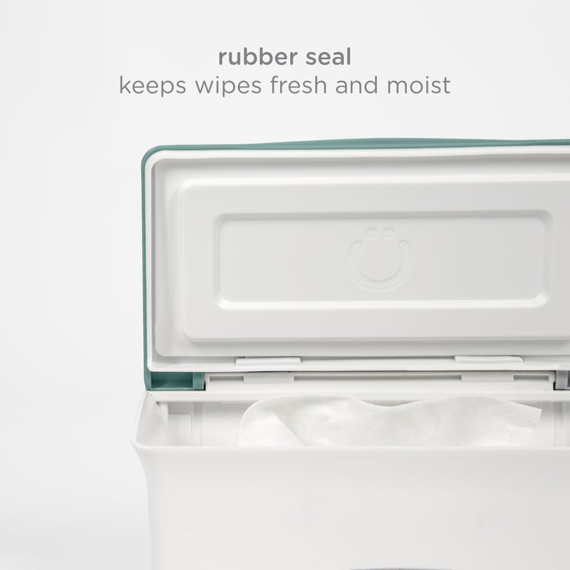 Ubbi Baby Wipes Dispenser with Weighted Plate and Secure Seal, Nursery and Baby Registry Essential to Keep Wipes Fresh, Open Water - Image 4