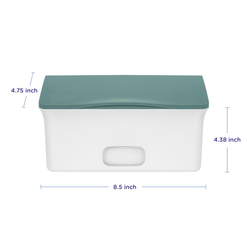 Ubbi Baby Wipes Dispenser with Weighted Plate and Secure Seal, Nursery and Baby Registry Essential to Keep Wipes Fresh, Open Water - Image 2