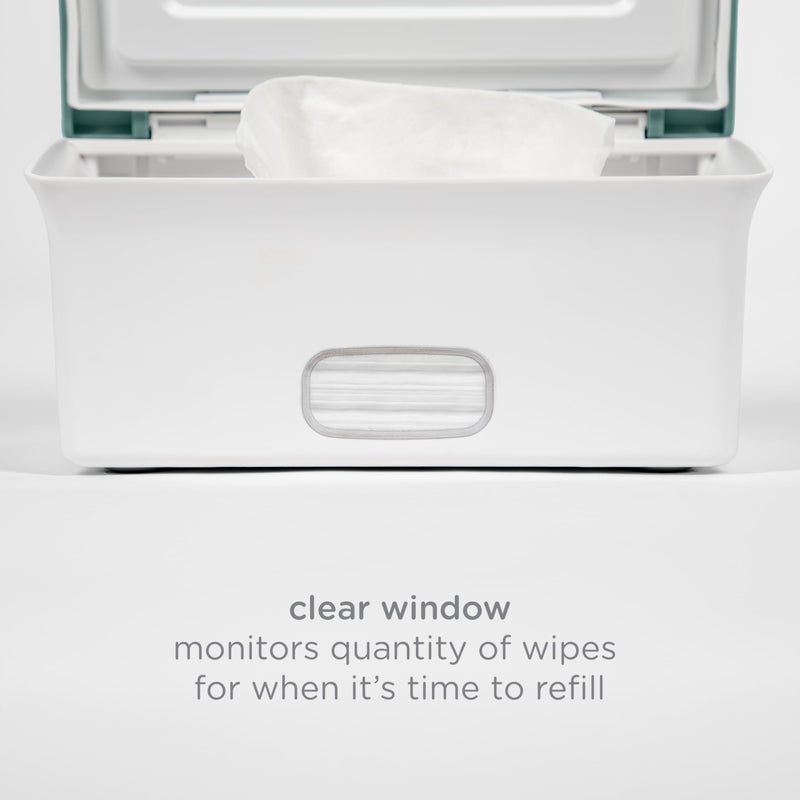 Ubbi Baby Wipes Dispenser with Weighted Plate and Secure Seal, Nursery and Baby Registry Essential to Keep Wipes Fresh, Open Water - Image 5