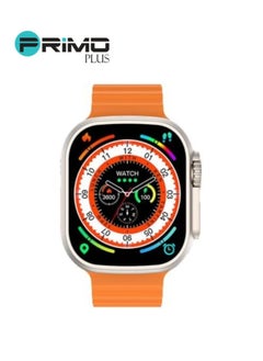 PRIMO PLUS Smart Watch With A Full Screen Works With The Android And IOS System Is Responsive Wireless Charging And Supports GPS With 7 Bracelets and Protection Cover , Size 49 mm -