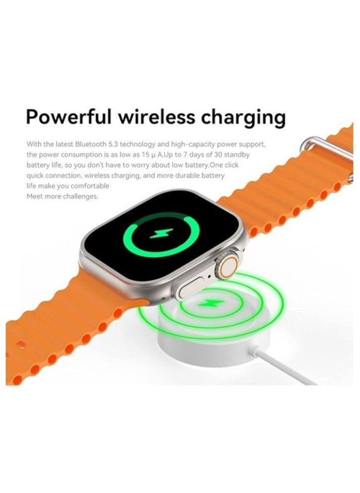 PRIMO PLUS - PRIMO PLUS Smart Watch With A Full Screen Works With The Android And IOS System Is Responsive Wireless Charging And Supports GPS With 7 Bracelets and Protection Cover , Size 49 mm - - Image 1