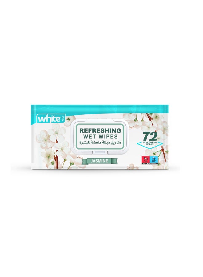 Refreshing Wet Wipes with Jasmine Scent- 72 Pcs