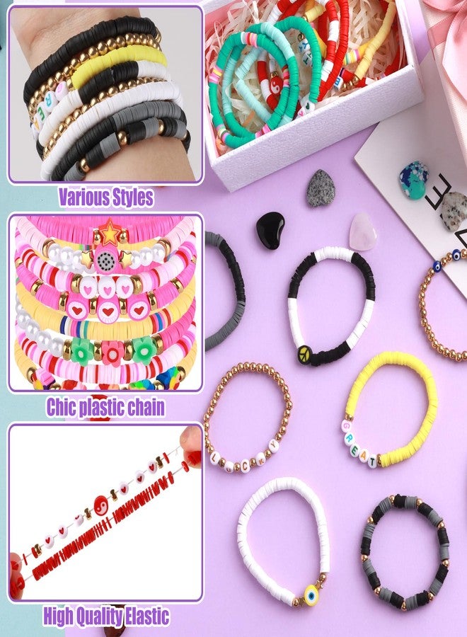 Draupnir Friendship Bracelets Heishi Surfer Clay Bead Bracelets Set Stackable Beaded Preppy Jewelry Bracelets Friendship Boho Y2K Bracelets for Women Teen Girls Party Favors, One Size, Plastic, 1 - Image 4