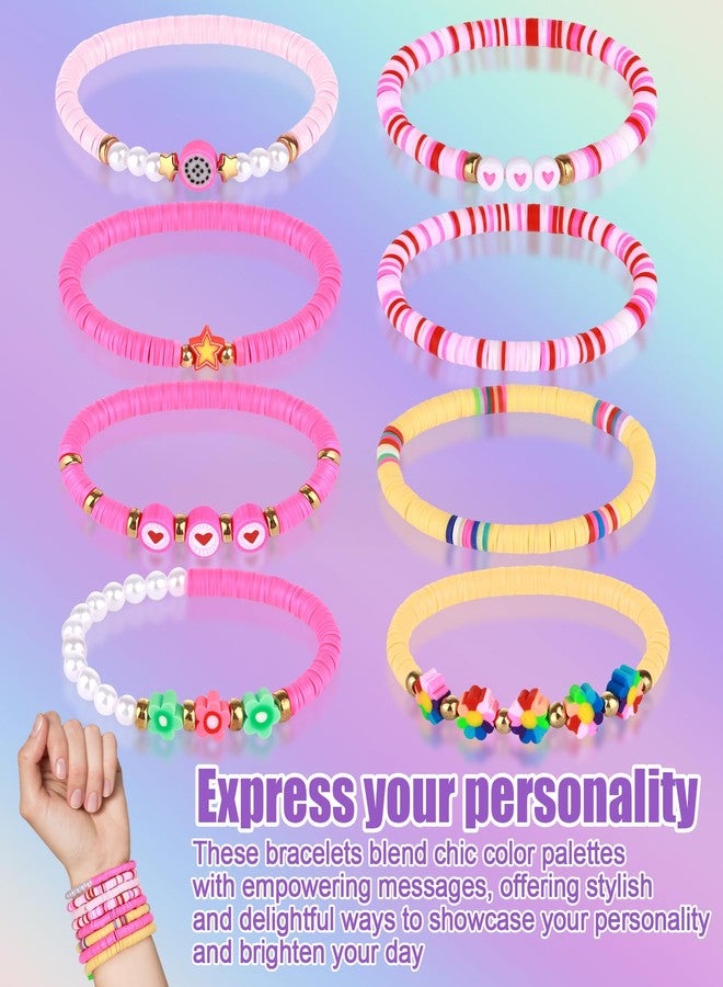 Draupnir Friendship Bracelets Heishi Surfer Clay Bead Bracelets Set Stackable Beaded Preppy Jewelry Bracelets Friendship Boho Y2K Bracelets for Women Teen Girls Party Favors, One Size, Plastic, 1 - Image 2