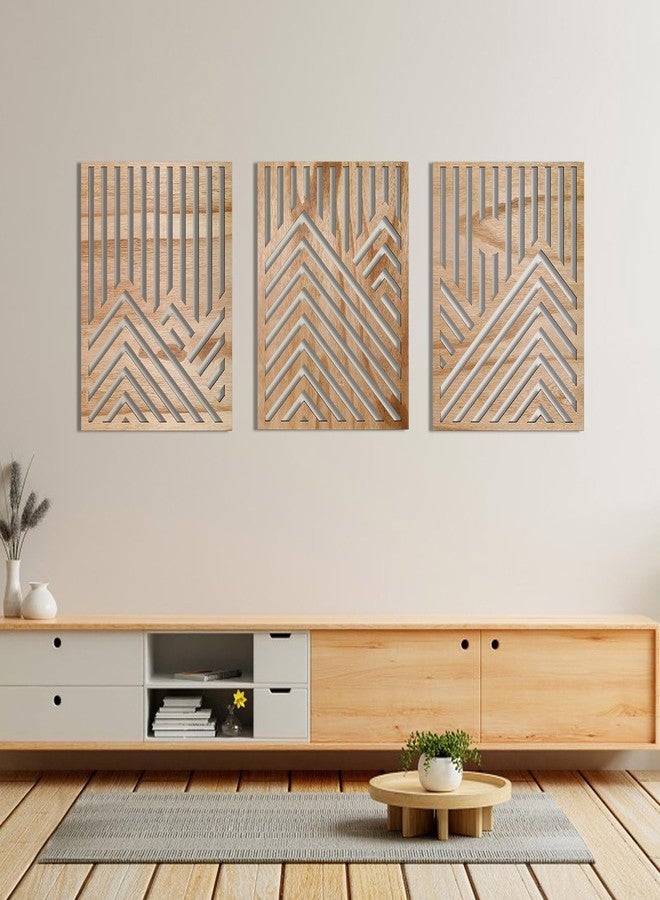 Quxddy 3pcs Mountain Wall Art, Mountain Decor Wooden Wall Art Decor, Minimalist Decor Mountain Line Wood Decor for Wall, Landscape Wall Art for Home Decor (kind prevail) - Image 1