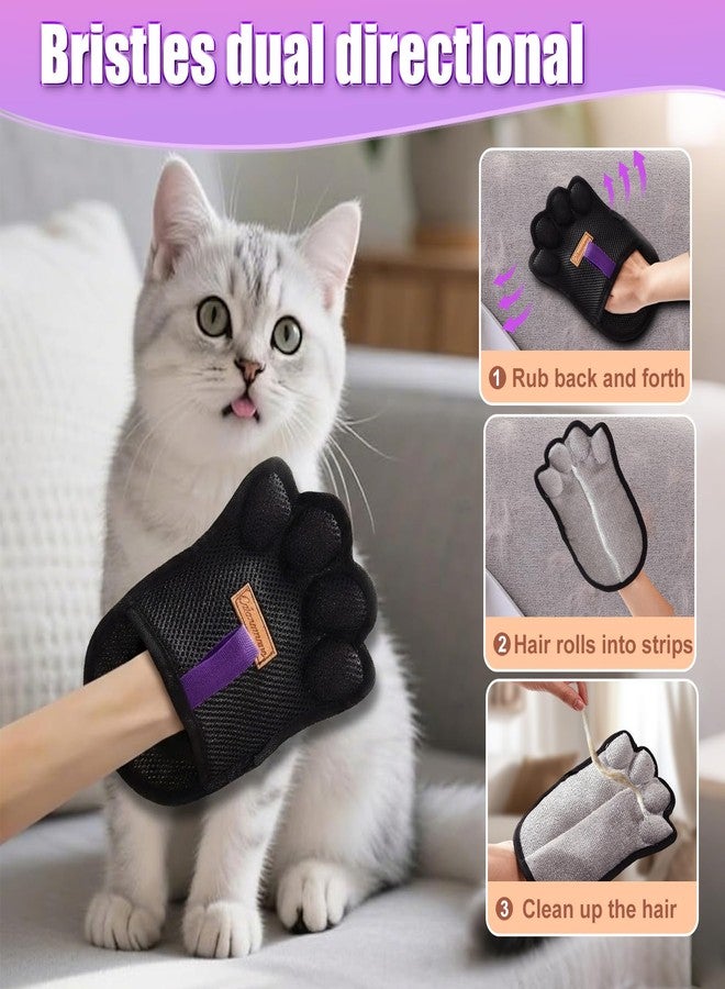 Pet Hair Removal Glove for Dogs & Cats Five-Finger Electrostatic Pet Hair Remover Glove Reusable Brush Pet Hair Tool & Upholstery Cleaning pet Gloves for pet Hair Removal - Image 3