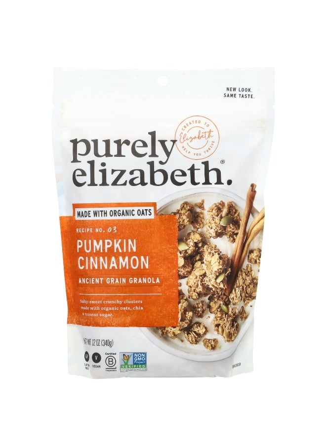 purely elizabeth Purely Elizabeth, Ancient Grain Granola, Salty-Sweet Crunchy Clusters, Pumpkin Cinnamon, 12 oz (340 g)  - Image 1