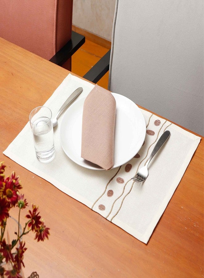 Zeba Embroidered Dinner Table Mats and Napkins Set - 6 Placemats (13x19 in) & 6 Napkins (16x16 in) Dining Table Décor for Special Occasions and Daily Use - Image 1