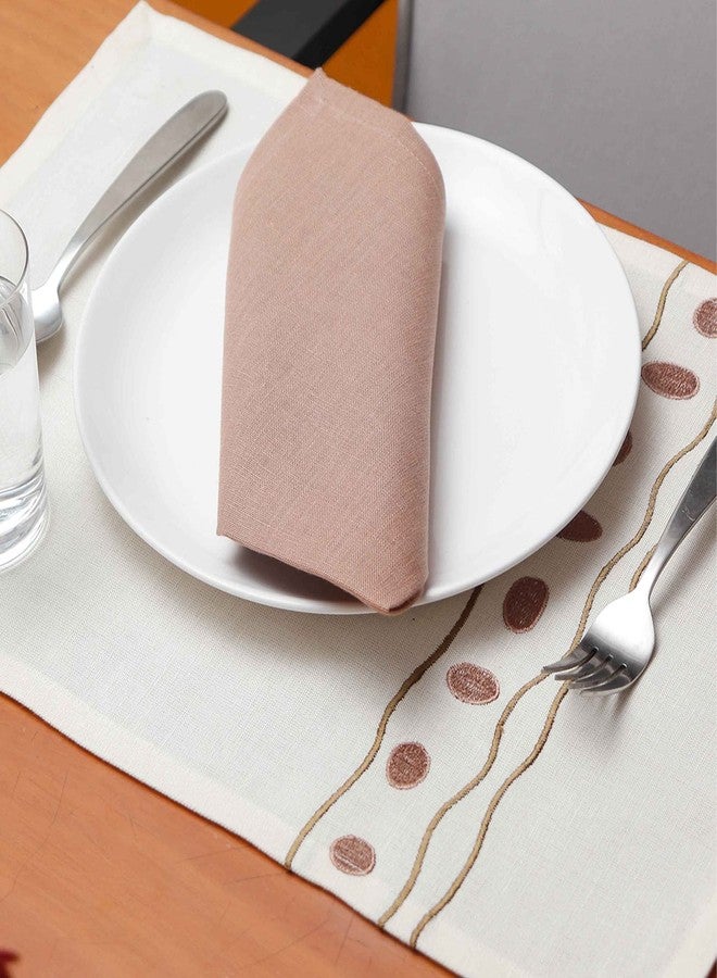 Zeba Embroidered Dinner Table Mats and Napkins Set - 6 Placemats (13x19 in) & 6 Napkins (16x16 in) Dining Table Décor for Special Occasions and Daily Use - Image 2