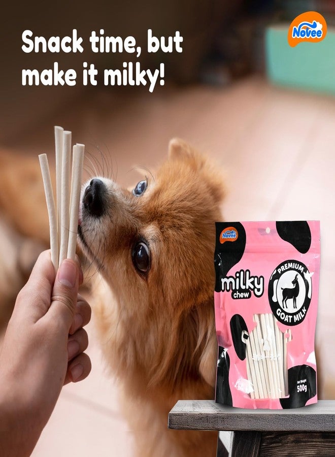 Dogaholic مكافآت DOGAHOLIC Milky Chew المصنوعة من حليب الماعز للكلاب - وجبات خفيفة ممتازة تدوم طويلاً، غنية بالكالسيوم والمغذيات، تدعم صحة الجهاز الهضمي، مكافآت للكلاب من جميع السلالات، 500 غرام (عبوة من قطعتين) - Image 3