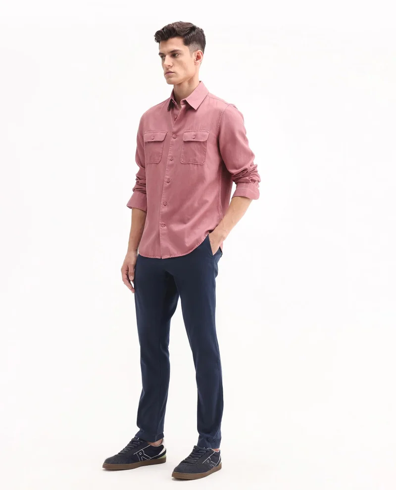 Rare Rabbit Men's Plain Cotton Stretch Trouser