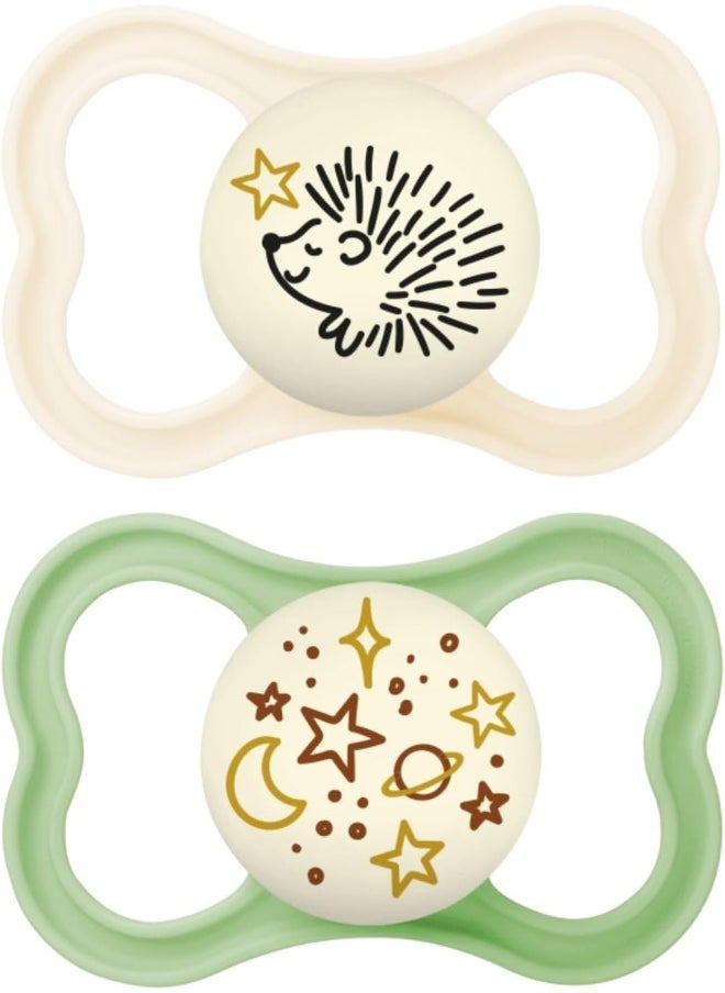 MAM MAM Supreme Night Baby Pacifier, for Sensitive Skin, Patented, 2 Pack, 16+ Months, Unisex  - Image 1