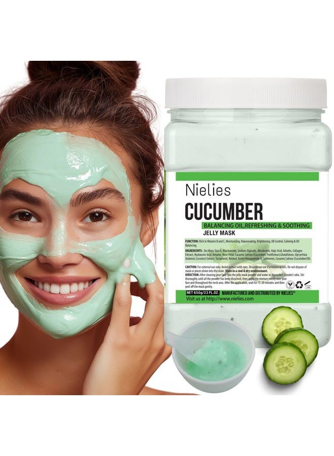 Nielies Jelly Mask, Facial Skin Care- Peel-Off Jelly Mask Set, Jelly Mask For Facials, Face Mask For Instant Hydration, Vegan Peel Off Face Mask, For Smoothing, Hydrating (Cucumber) - Image 1