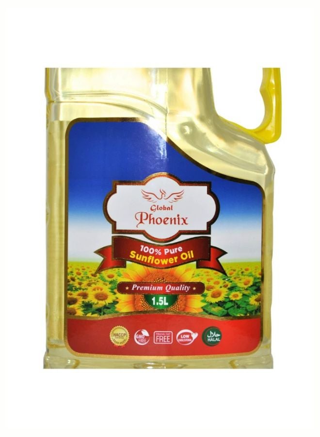 global phoenix زيت دوار الشمس الأوكراني النقي ١٠٠٪ من جلوبال فينيكس، ١.٥ لتر (خالي من الكائنات المعدلة وراثيًا، معقم ومُزال الروائح) - Image 3
