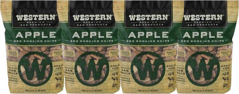 Western Apple BBQ Smoking Chips – 100% Real Wood for Grilling & Smoking – Mild, Sweet, and Delicate Smoke Flavor – Perfect for Pork, Ribs, Pork Shoulder, Chops, Vegetables & Beef (Apple) - Image 1