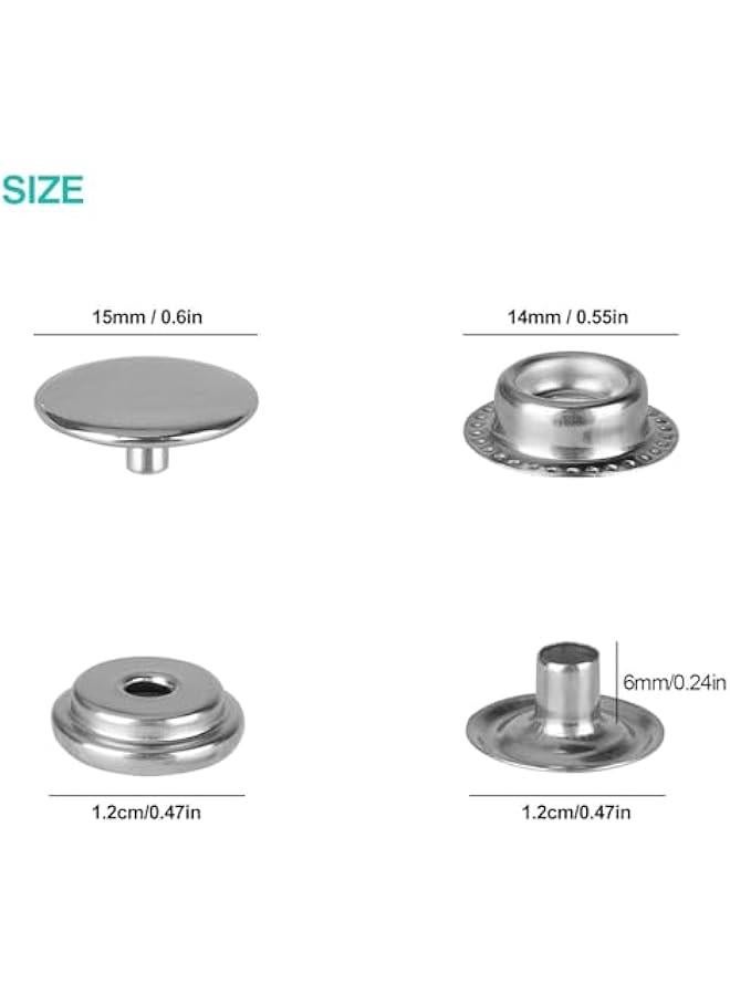 Heavy Duty Snap on | Replacement Snaps | Stainless Steel Snap on | Snap on Press Stud Cap, Snap on Jeans, Fabric Snap on, Jacket Snap on, Clothes Snap on, Bag Snap on - Image 2