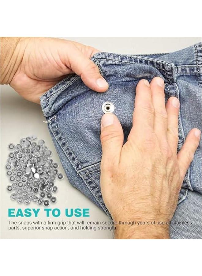 Heavy Duty Snap on | Replacement Snaps | Stainless Steel Snap on | Snap on Press Stud Cap, Snap on Jeans, Fabric Snap on, Jacket Snap on, Clothes Snap on, Bag Snap on - Image 3