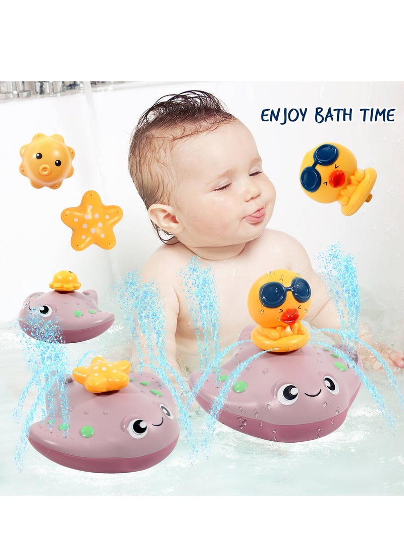 Excefore - Bathtub Toys for Kids, Bath Toys, Whale Bath Toy Sprinkler, Stingray Automatic Spray Water, Induction Sprinkler Bathtub Baby Toys for Infants Toddlers, Pool Bathroom Baby Toy Boys & Girls Gift - Image 1