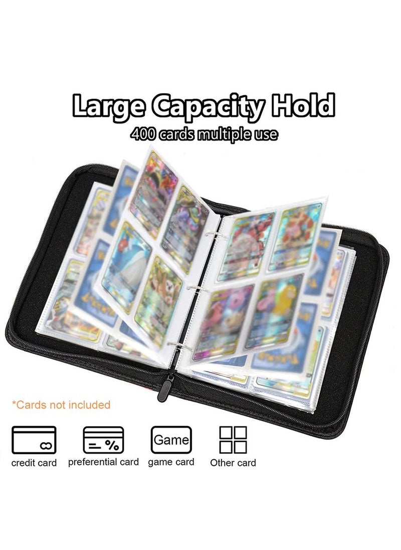 Pokemon Card Holder, Cards Binder with 50 Premium 4-Pocket Sleeves Page Album, Portable Card Binder Album for Boys & Girls (Red)