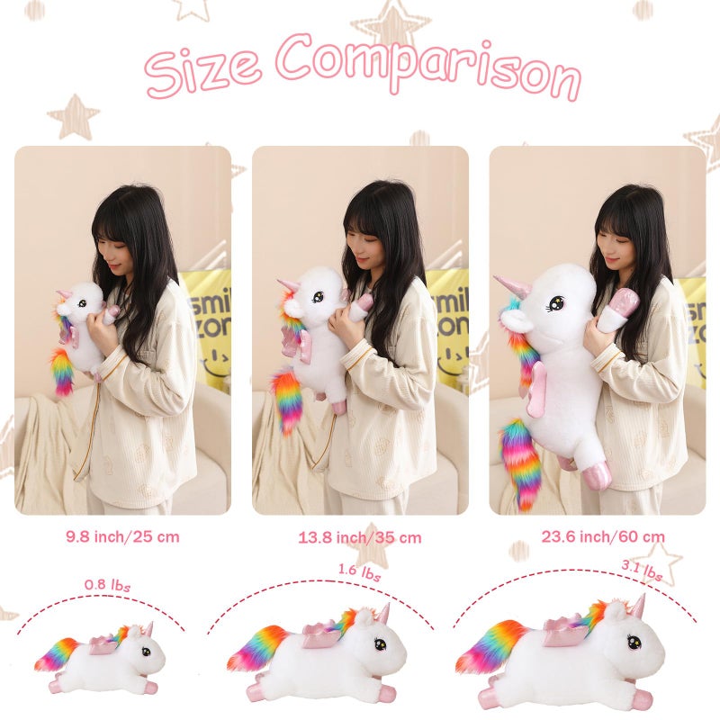 SQEQE Weighted Unicorn Plush, Weighted Unicorn Stuffed Animal, Cute Plushies Soft Pillow Toy Gift for Kids Adults 9.8 Inch, 0.8 Lbs - Image 5