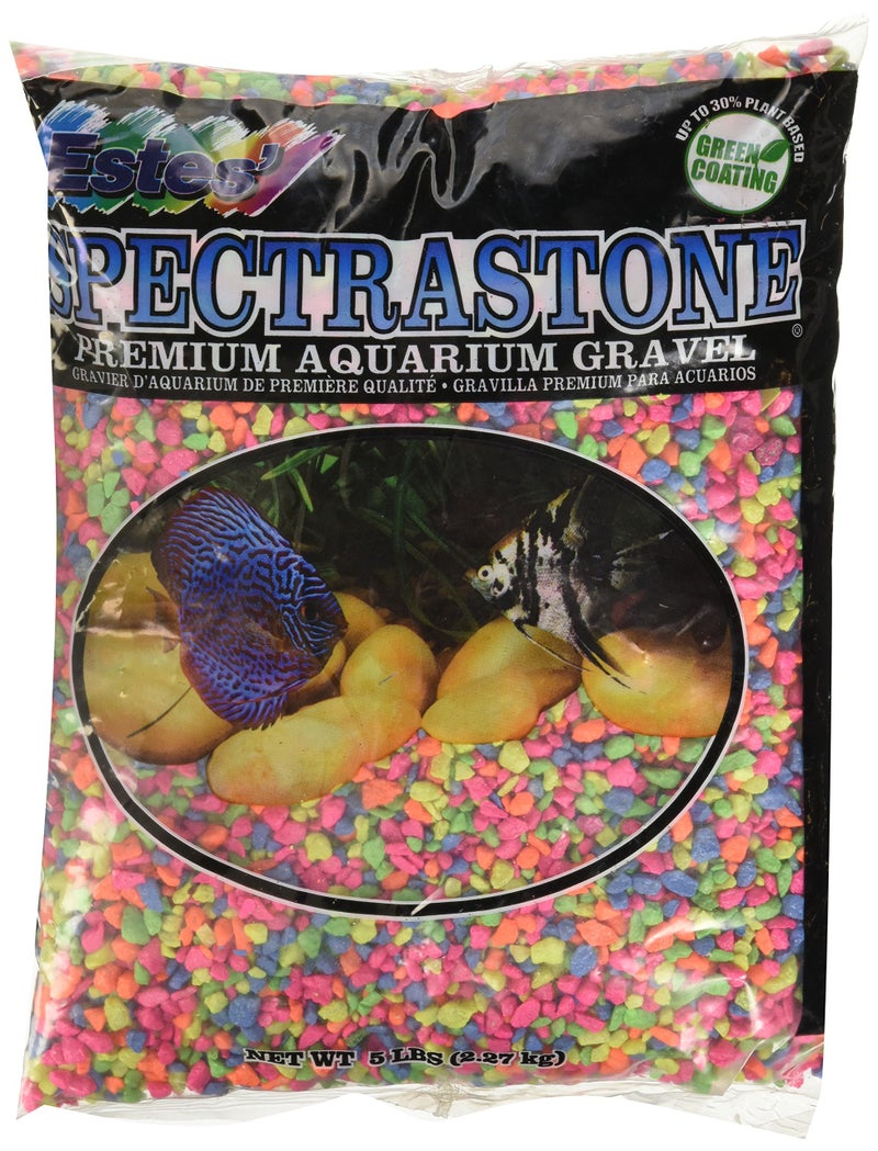 Estes Spectrastone Permaglo Rainbow Aquarium Gravel for Freshwater Aquariums, 5-Pound Bag - Image 1